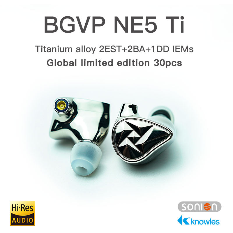 BGVP Titanium Alloy NE5 Ti Electrostatic Coil Iron Lou's Sound In-ear Fever-grade Hifi Wired Headphones