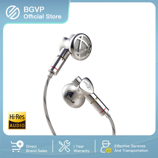 BGVP DX7 Flagship Tunable Flat Head Earbuds HIFI 2 in 1 Plug 3.5mm/4.4mm Replaceable MMCX Wired Earphone